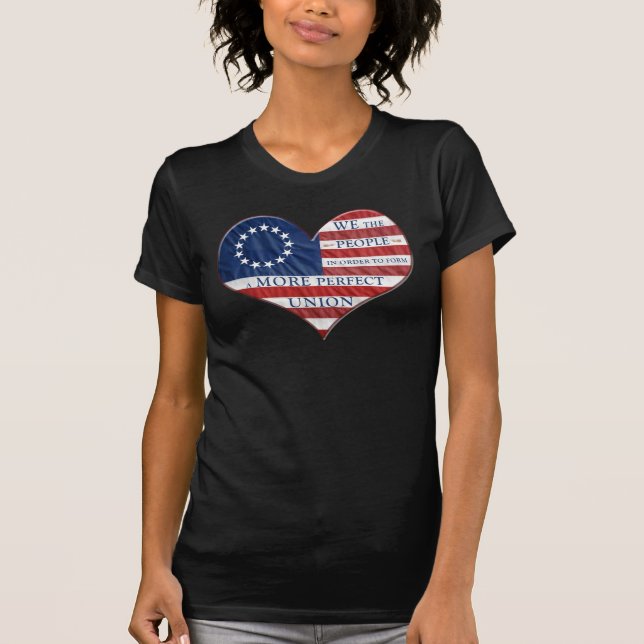 Wir, die amerikanische Fahne - Herzschlag-T - Shir T-Shirt (Vorderseite)