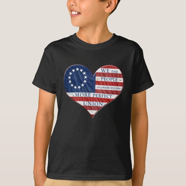 Wir, die amerikanische Fahne - Herzschlag-T - Shir T-Shirt (Vorderseite)