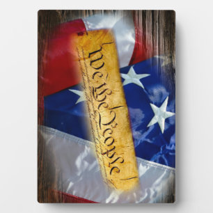 Wir, die amerikanische Flagge Fotoplatte