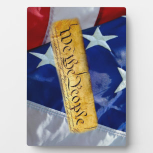 Wir, die amerikanische Flagge Fotoplatte