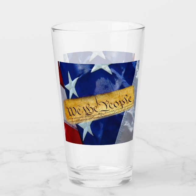 Wir, die amerikanische Flagge Glas (Vorderseite)