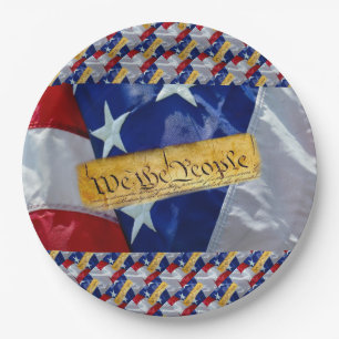 Wir, die amerikanische Flagge Pappteller