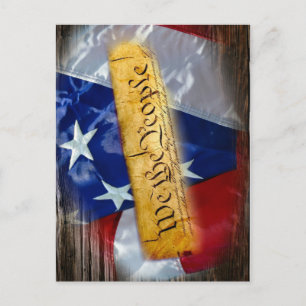 Wir, die amerikanische Flagge Postkarte