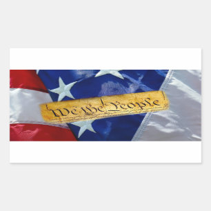 Wir, die amerikanische Flagge Rechteckiger Aufkleber