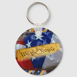 Wir, die amerikanische Flagge Schlüsselanhänger