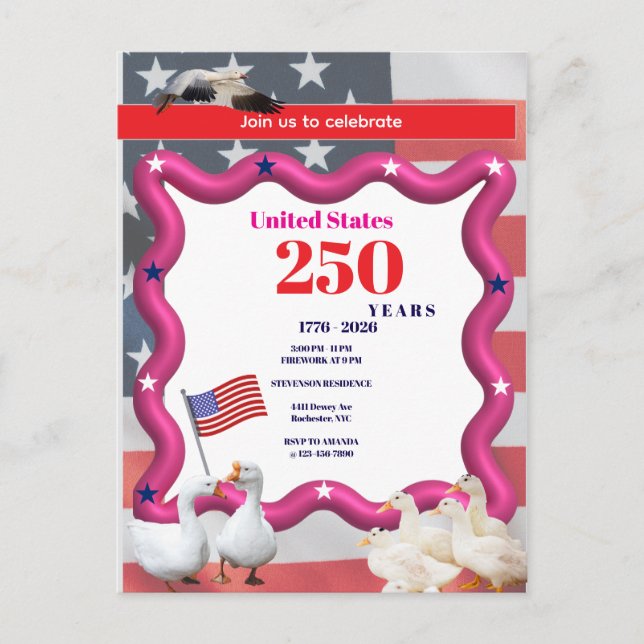 Wir Die Dummen Gänse 250. Lustige Feier Einladungspostkarte (Vorderseite)