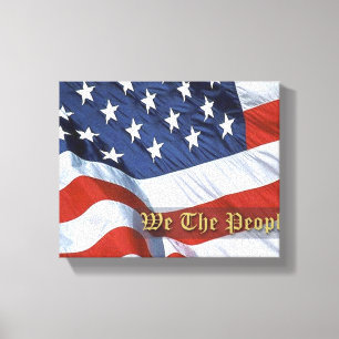 Wir, die Leute, die Fahne gezackte Canvas Leinwanddruck
