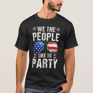 Wir, die Leute mögen Sonnenbrillen Party US-Flagge T-Shirt