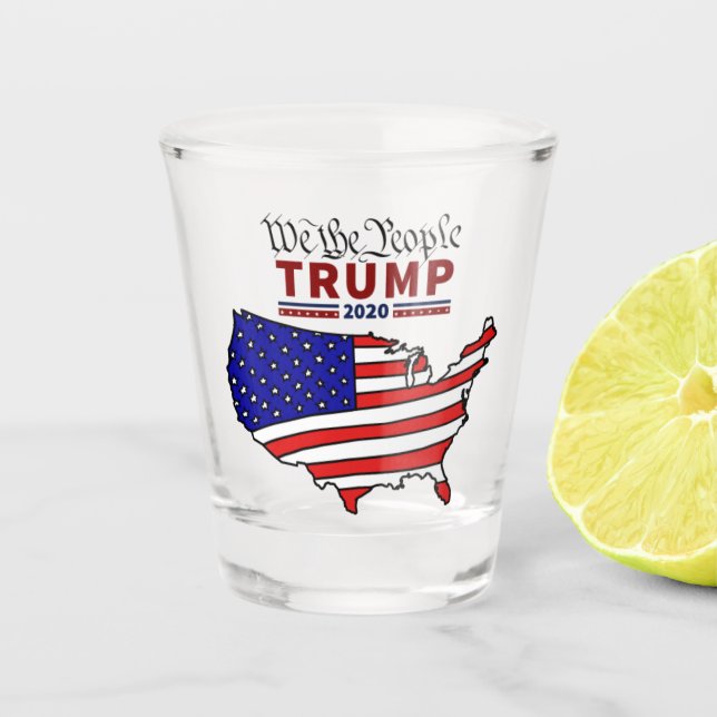 "Wir die Leute-" Trumpf 2020 Schnapsglas (Vorderseite)