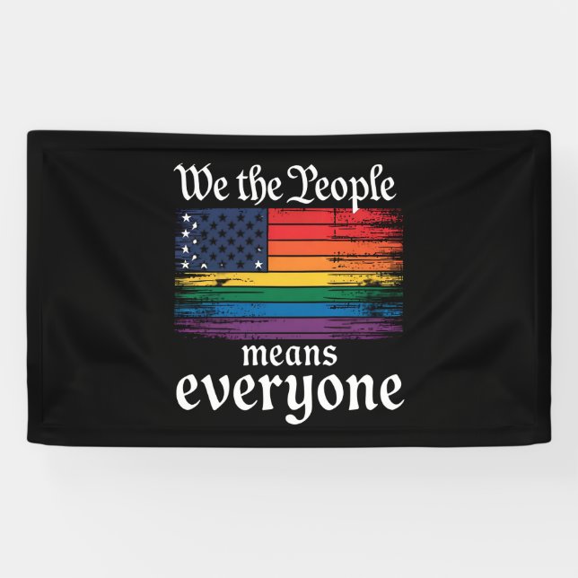 Wir, die Menschen, bedeuten, dass alle USA LGBTQ-F Banner (Horizontal)