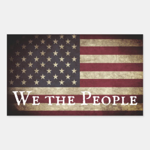 Wir, die Menschen, die die amerikanische Flagge Vi Rechteckiger Aufkleber