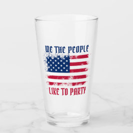Wir die Menschen Funny Distressed USA Flag 4. Juli Glas