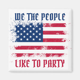Wir die Menschen Funny Distressed USA Flag 4. Juli Magnet