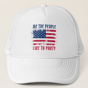 Wir die Menschen Funny Distressed USA Flag 4. Juli Truckerkappe