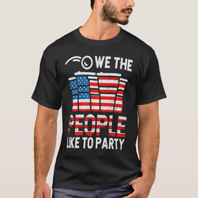 Wir, die Menschen mögen Party trinken USA Fl T-Shirt (Vorderseite)