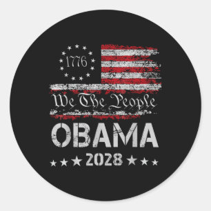 Wir, die Menschen Obama Präsident 2028 Vintage US- Runder Aufkleber