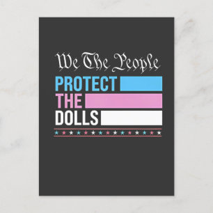 Wir, die Menschen, schützen die Dollars LGBT Trans Ankündigungspostkarte