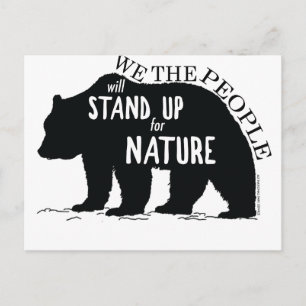 Wir, die Menschen, treten für die Natur ein - Bär Postkarte