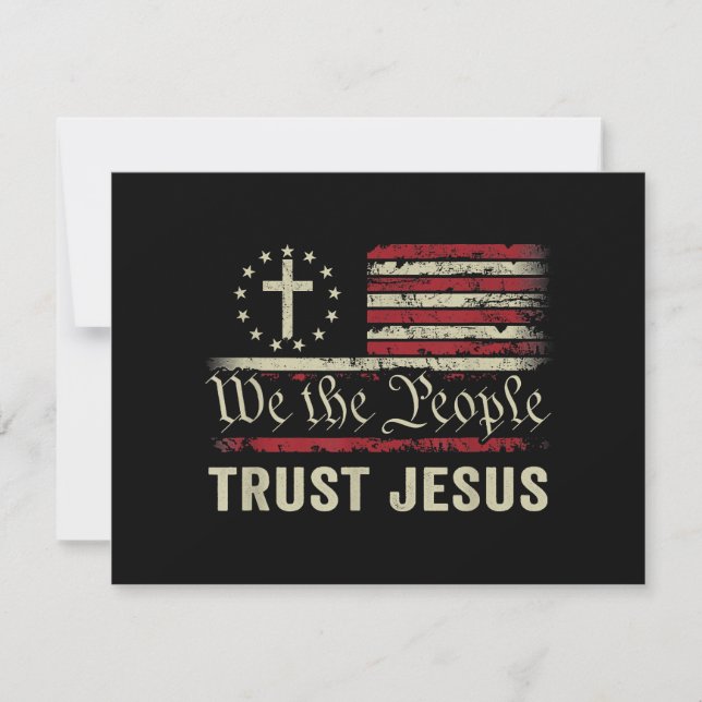 Wir, die Menschen vertrauen Jesus - die US-Flagge  (Vorderseite)