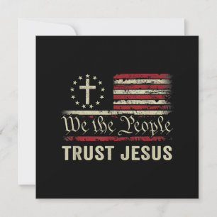 Wir, die Menschen vertrauen Jesus - die US-Flagge Dankeskarte