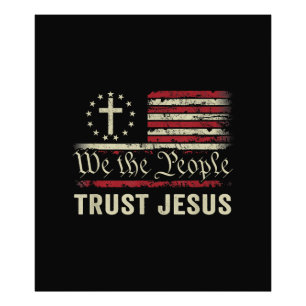 Wir, die Menschen vertrauen Jesus - die US-Flagge  Fotodruck