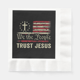 Wir, die Menschen vertrauen Jesus - die US-Flagge Serviette