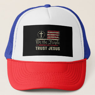 Wir, die Menschen vertrauen Jesus - die US-Flagge  Truckerkappe