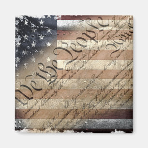 WIR DIE MENSCHEN VINTAGE INDUSTRIELLE USA FLAG-Mag Magnet