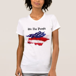 *~* Wir die "People American Flag" Wasserfarbe Fra T-Shirt