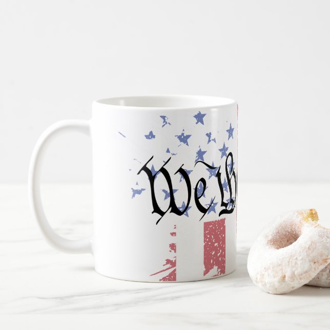 Wir, die "People American Peace Flag" Platsch Kaffeetasse (Mit Donut)