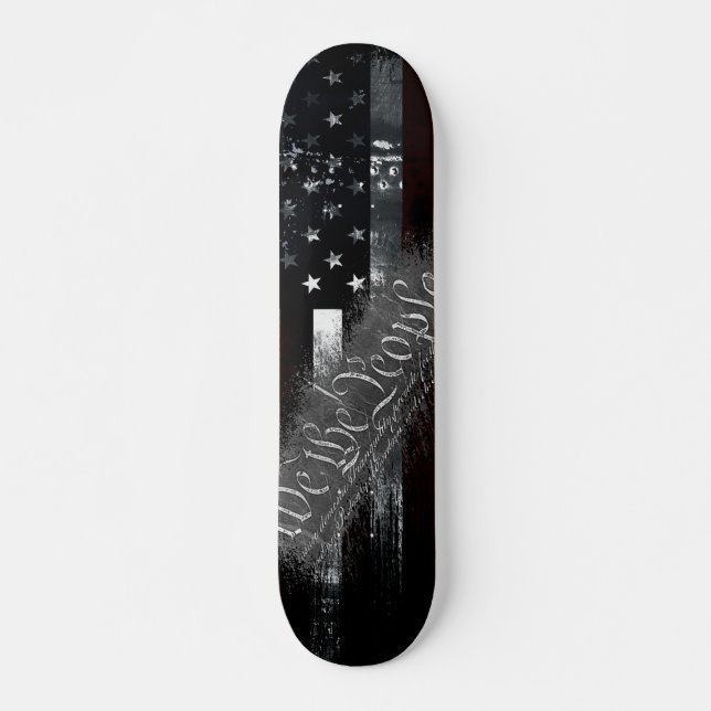 WIR DIE PEOPLE Industrial Grunge American Flag Skateboard (Vorne)
