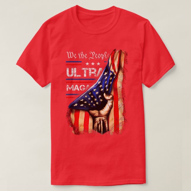 Wir, die ultra-maga-amerikanische Flagge T-Shirt (Design vorne)