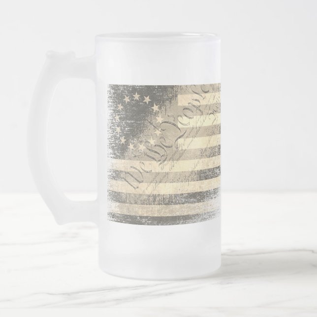 WIR DIE VOLKWüste Betsy Ross American Flag Mattglas Bierglas (Links)