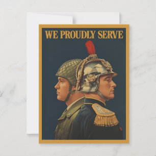 Wir dienen stolz im Vintage-Militärstil Postkarte