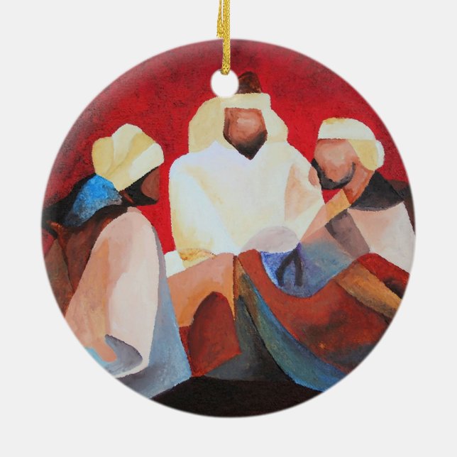 Wir drei Könige die weissten Weihnachtsmänner Keramik Ornament (Hinten)