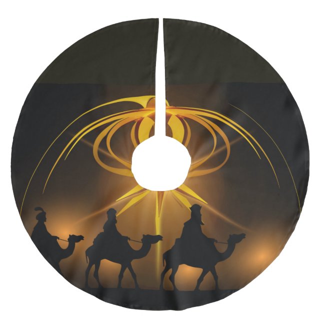 Wir drei Könige, Weihnachtsbaum-Rock Polyester Weihnachtsbaumdecke (Vorderseite)