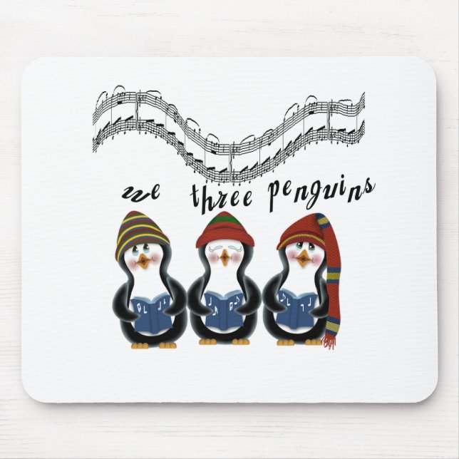 Wir drei Pinguine Holiday Tshirts und Geschenke Mousepad (Vorne)