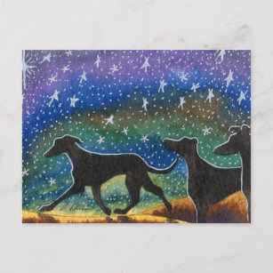 Wir drei Windhunde Postkarte