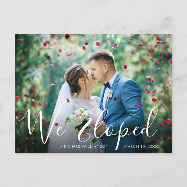 WIR ELOPIERT | Hochzeitsankündigung Postkarte (Vorderseite)