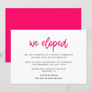 Wir entflohen Moderne Kalligrafie Hochzeitsankündi Einladung