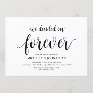 Wir entschieden für immer, Verlobung, die Party Einladung