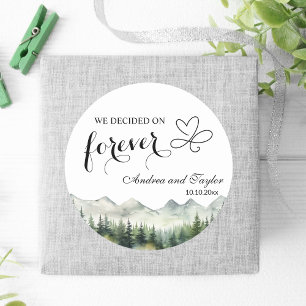 Wir entschieden uns für ewig elegante Hochzeit Runder Aufkleber