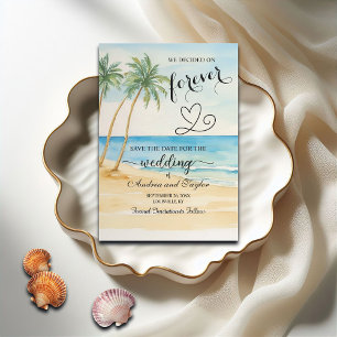 Wir entschieden uns für Forever Beach und Palmen Save The Date