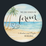 Wir entschieden uns für Forever Elegant Wedding Gu Magnet<br><div class="desc">Ein elegantes Hochzeitsdesign mit Aquarellstrand und Palmen,  das Sie mit Ihren Details anpassen können.</div>