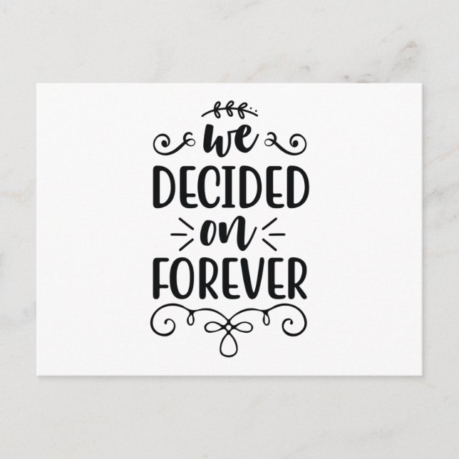 Wir entschieden uns für immer postkarte (Vorderseite)