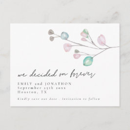 Wir entschieden uns Save the Date für Forever Scri Einladungspostkarte