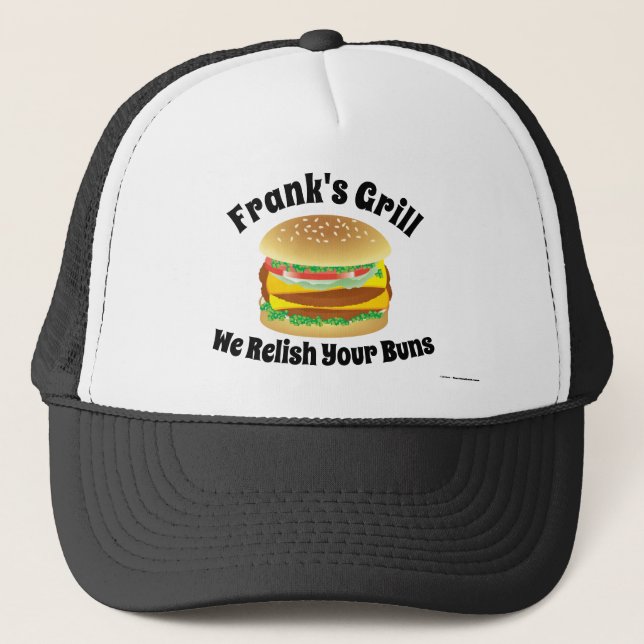 Wir entspannen Ihre Brötchen Funny Hamburger Truckerkappe (Vorderseite)
