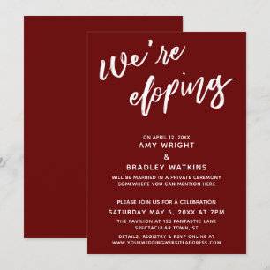 Wir entwickeln einfaches Burgundy Handwriting-Skri Einladung