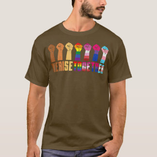 Wir erheben uns gemeinsam Schwarzer Stolz BLM LGBT T-Shirt