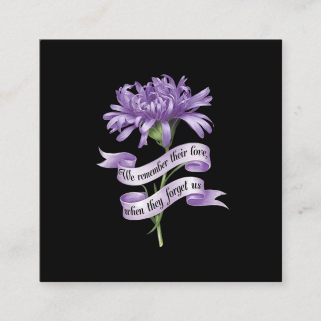 Wir erinnern uns an ihre Liebe, als sie uns Alz ve Quadratische Visitenkarte (Vorderseite)